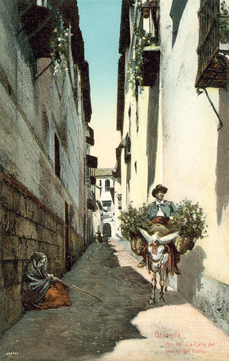 Granada, La Calle Del Horno Del Vidrio, Spanien (färgfoto) av Spanish Photographer