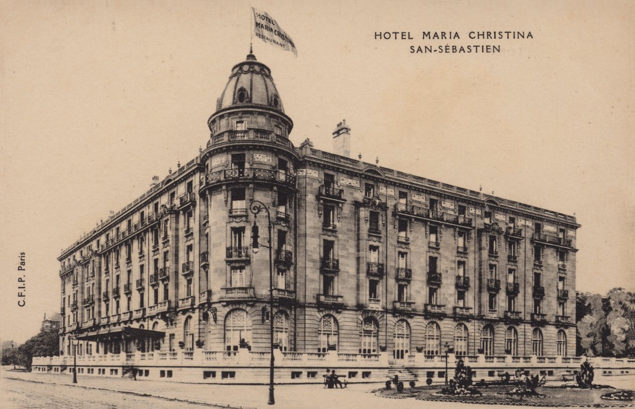 Hotel Maria Christina, San-Sebastien (svartvitt foto) av Spanish Photographer