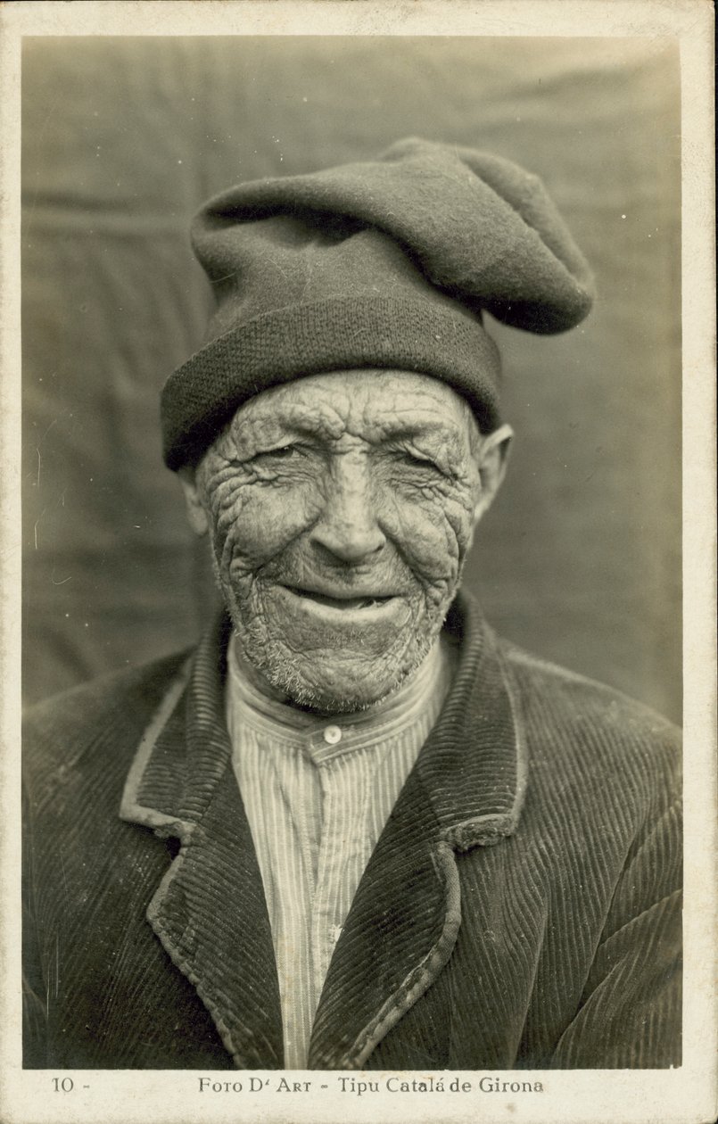 Gammal man i Girona, Spanien (svartvitt foto) av Spanish Photographer