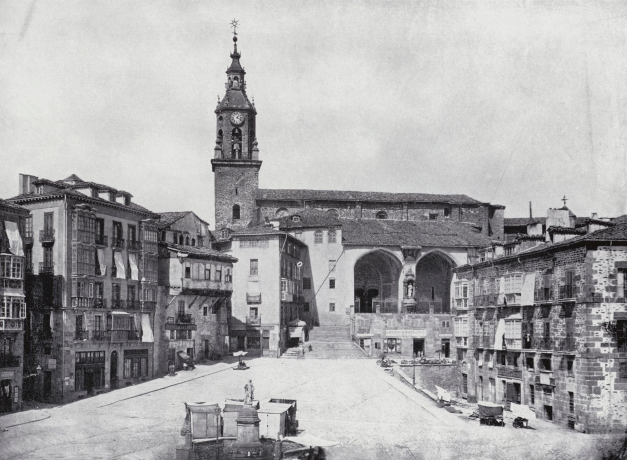 Plaza De La Constitucion, Vitoria (svartvitt foto) av Spanish Photographer