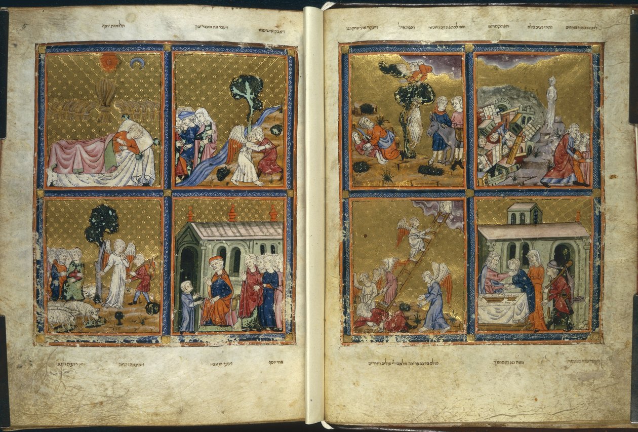 Lägg till. 27210, f.4v-5 Scener från Genesis, från 