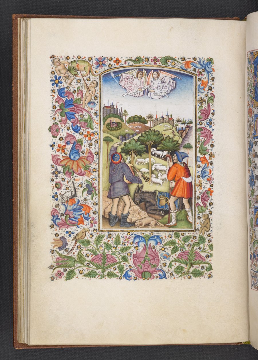 Lägg till MS 50004 f.32v Annunciation to the Shepherds, från en 