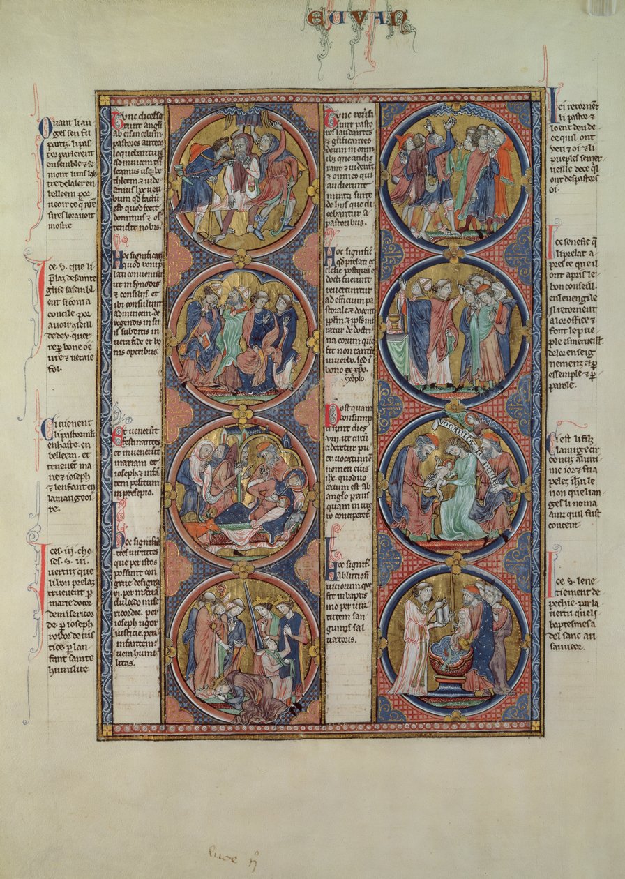 Moralized Bible of San Luis, Tome II, 7v av Spanish School