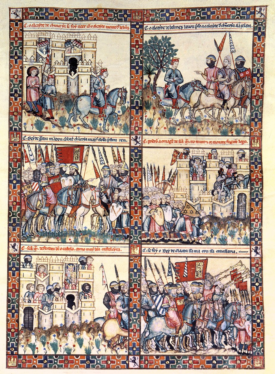 Cantiga 187, en av 420 musikaliska kompositioner som berättar om Jungfruns mirakel, skriven på galiciska för Alfonso X 