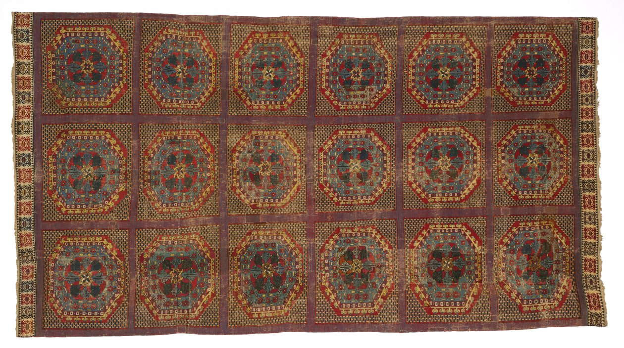 Matta med turkiskt mönster, ca 1450-1500 (ull) av Spanish School