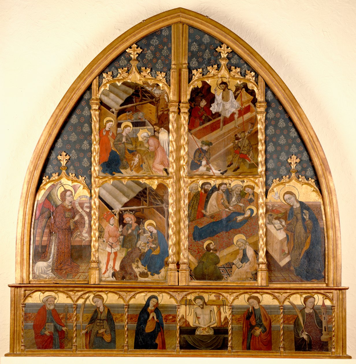 Katalanska altartavla, 145080 (tempera och bladguld på panel) av Spanish School