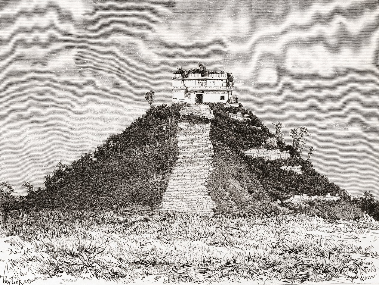 Chichen Itza, Yucatán, Mexiko: El Castillo aka Kukulkans tempel eller Kukulkans pyramid av Spanish School