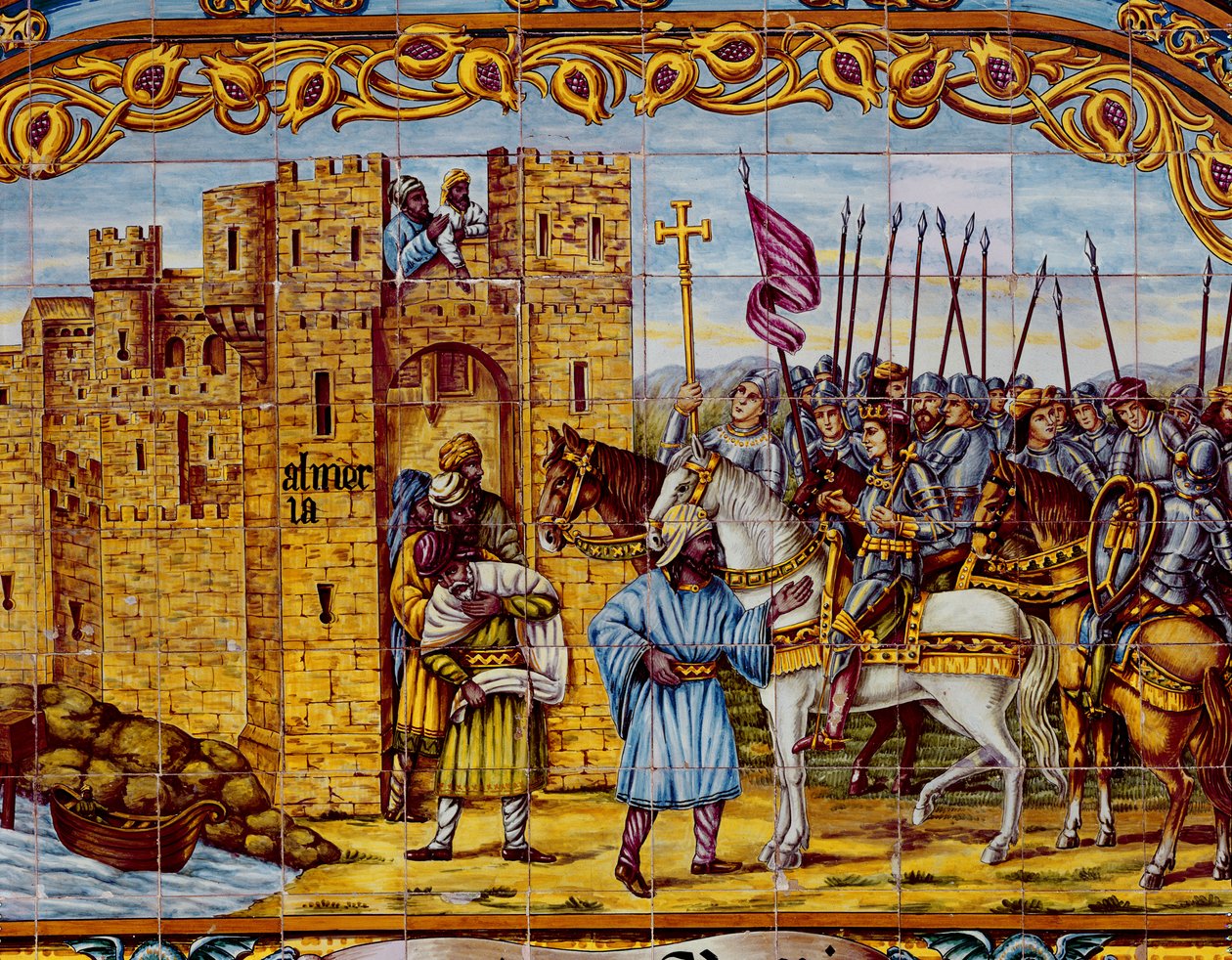 Erövringen av Almeria av de katolska kungarna 1488 (keramik) (detalj av 400253) av Spanish School