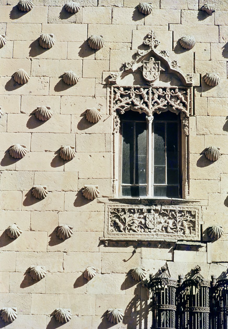 Detalj av exteriören av Casa de la Conchas (foto) av Spanish School