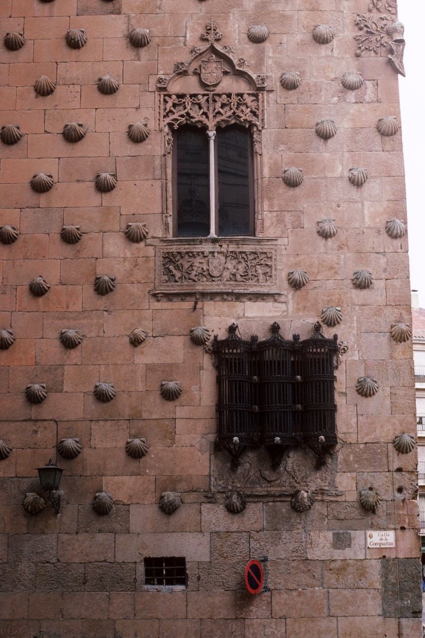 Detalj av exteriören av Casa de las Conchas (foto) av Spanish School