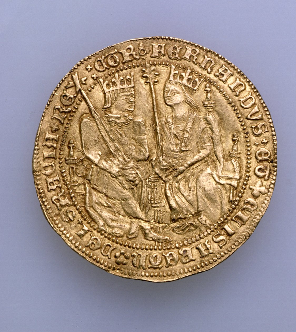 Dubbelexcellente av Ferdinand II av Aragon (1479-1516) och Isabella av Kastilien (1474-1504), myntverket i Sevilla, 1475 (guld) (se 168056) av Spanish School