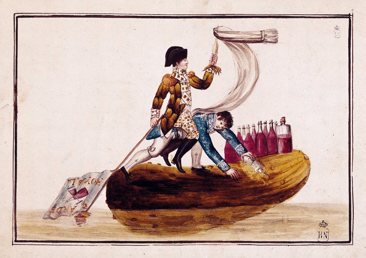 Utvisning av Joseph Bonaparte (1768-1844) (på en pickle) efter Vitorias nederlag i Spanien av Spanish School