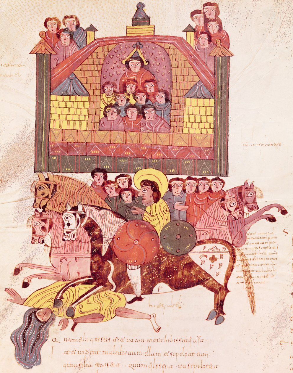 Fol.150v Jezebels död, från Bibeln Mozarabe av Spanish School