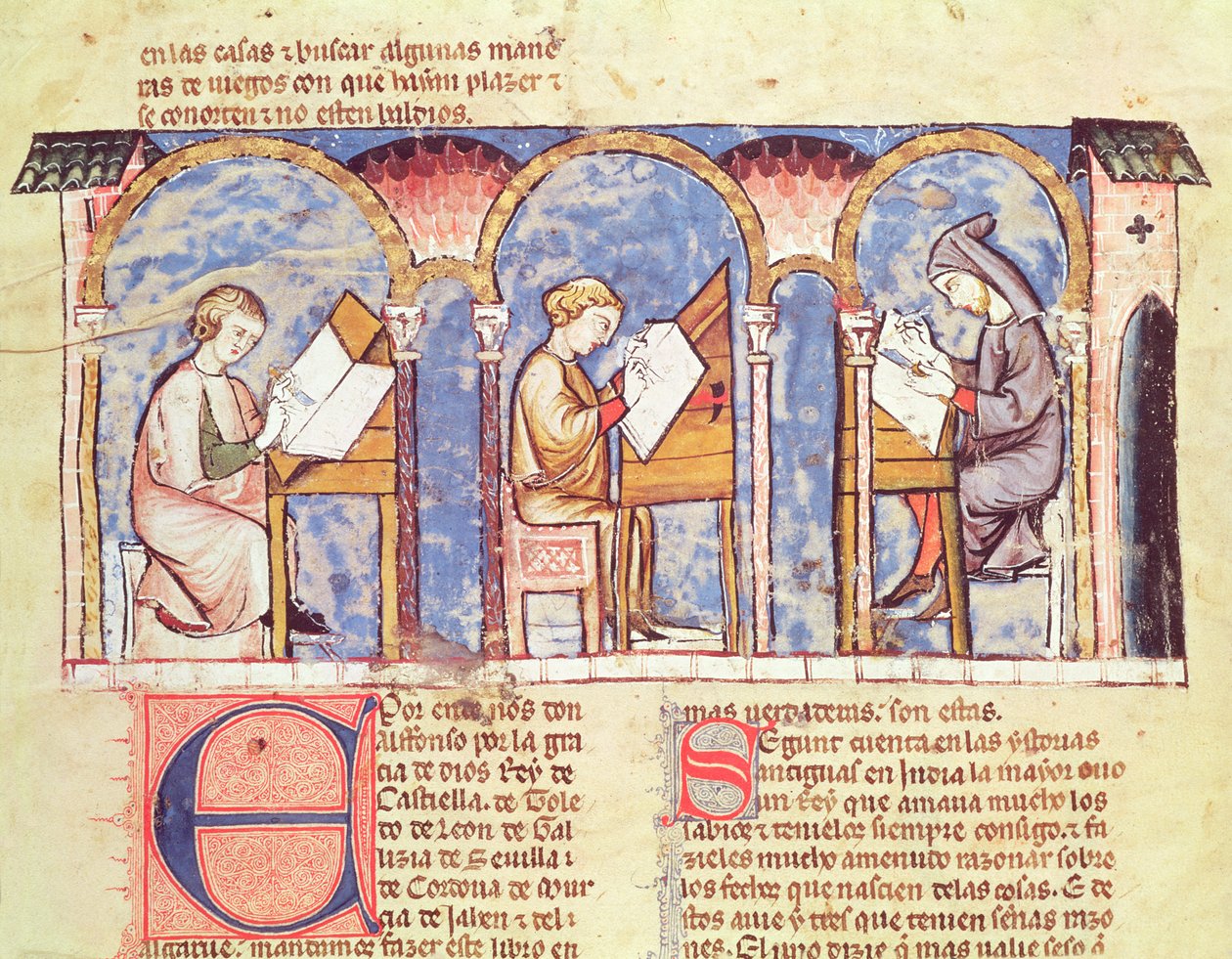 Fol.1v Spelbordsmakare, från boken om spel, schack, tärningar och brädor, 1282 av Spanish School