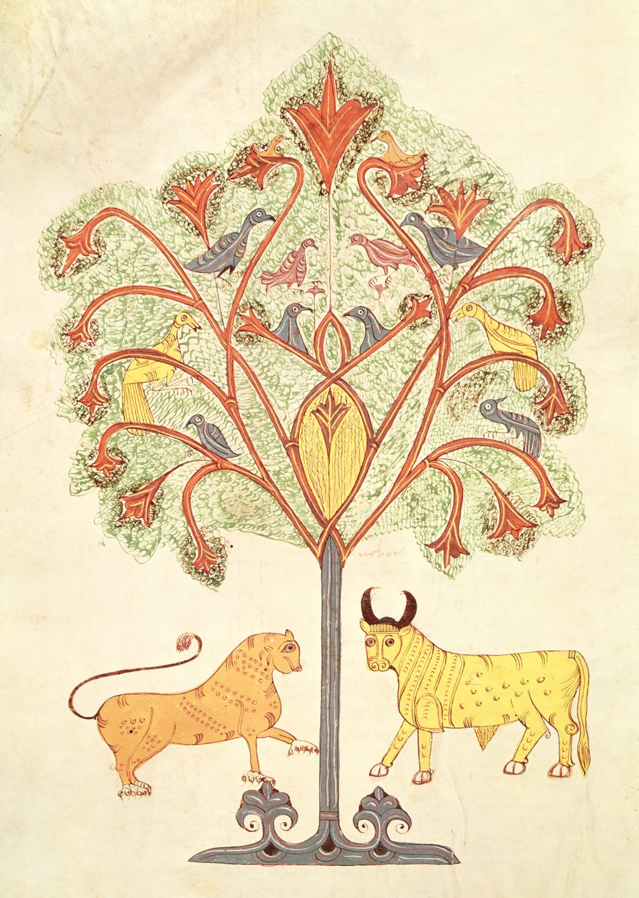 Fol.319v Nebukadnessars dröm, från Bibeln Mozarabe av Spanish School
