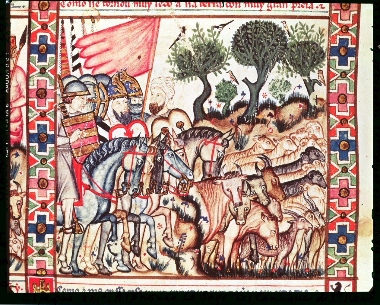Fol.68v Turkar och morer som återtar sitt land, från Cantigas de Santa Maria av Spanish School