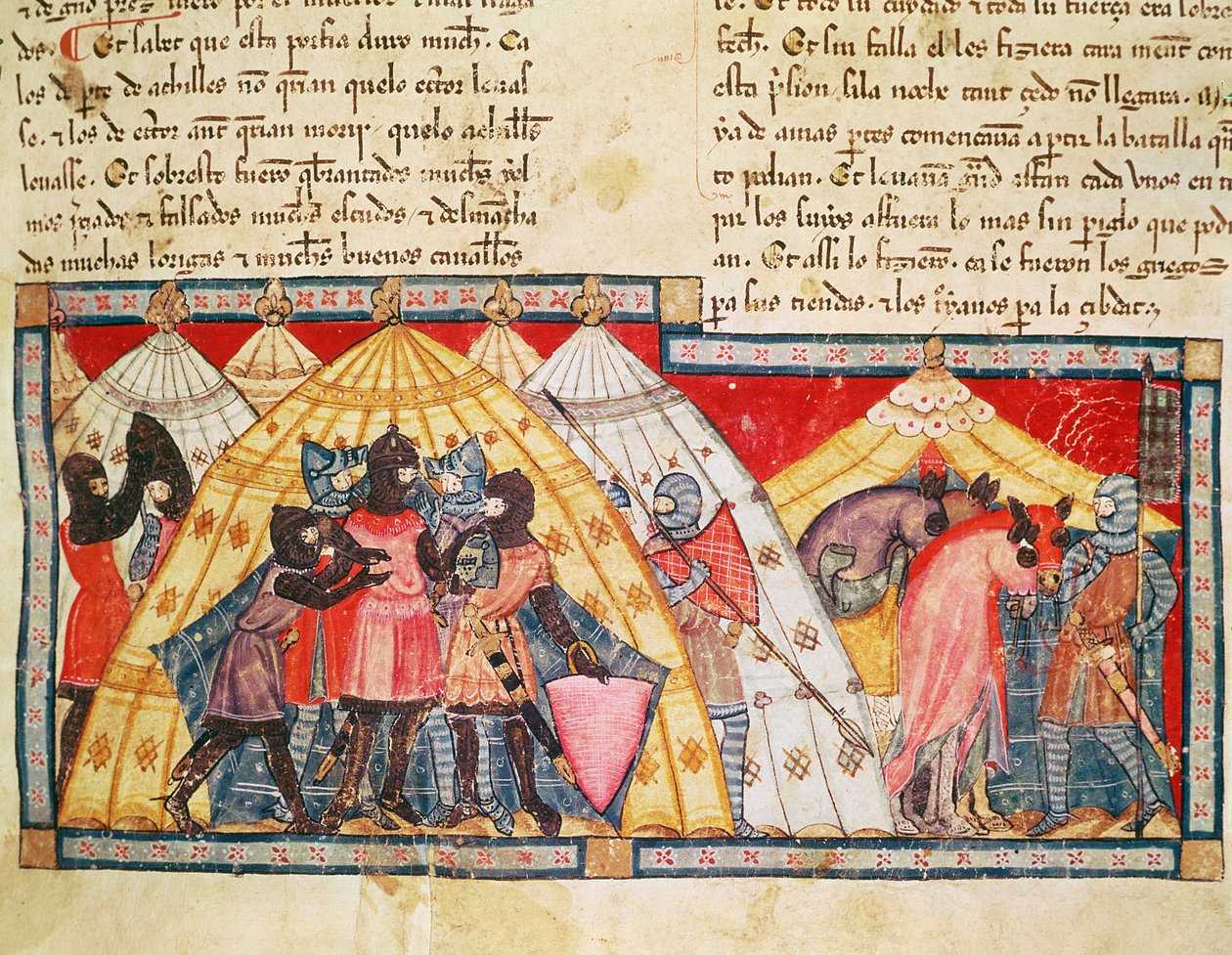 Fol.69r Antenors fängelse, från Codex Benito Santa Mora av Spanish School