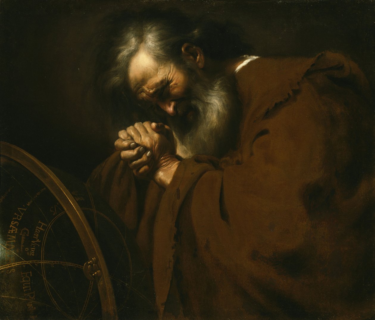 Herakleitos, den gråtande filosofen, ca 1630 av Spanish School