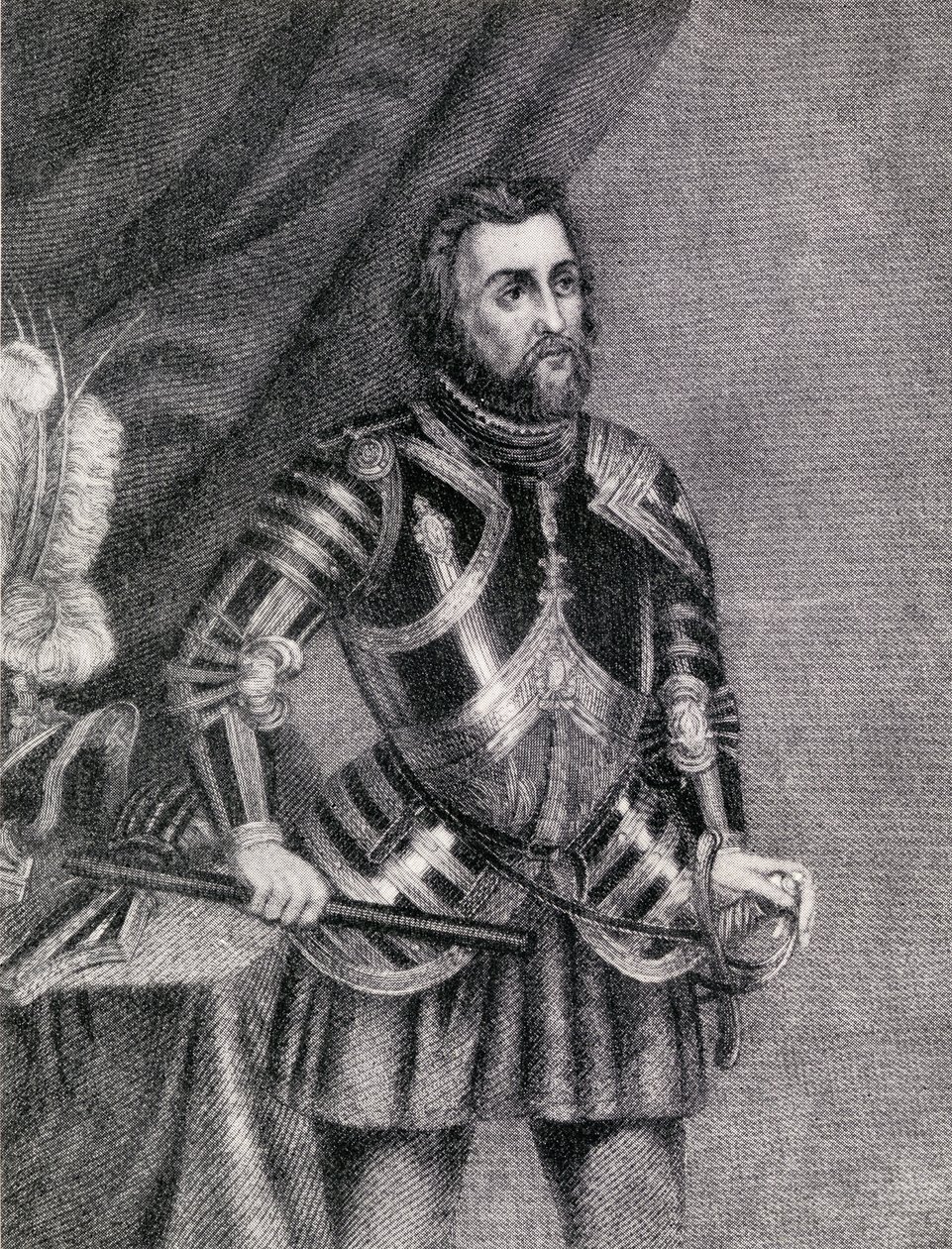 Hernan Cortes, markis i Oaxaca-dalen (1485-1547) av Spanish School