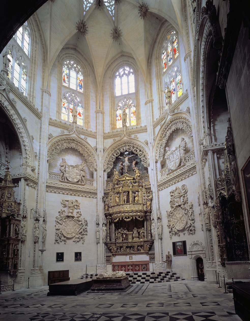 Interiörvy av Capilla del Condestable, sent 1400-tal av Spanish School