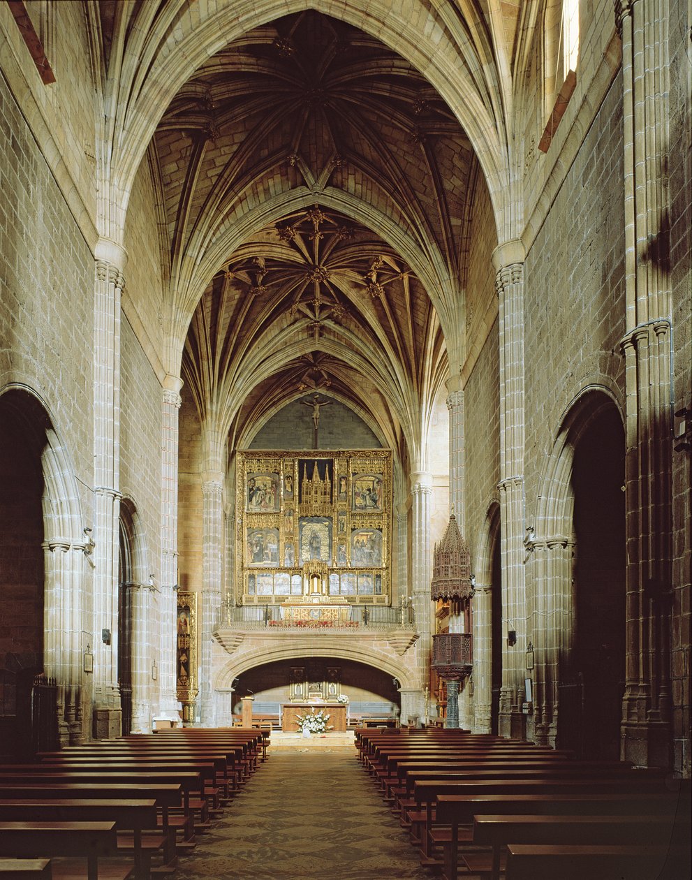 Interiörvy av kyrkan av Spanish School
