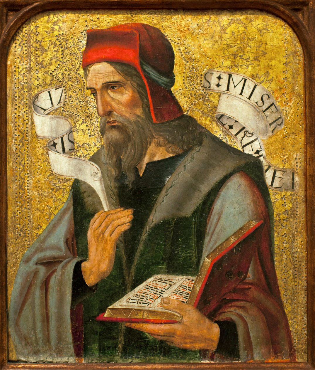 Le prophete Isaie - Anonym spansk målning, olja och guld på trä av Spanish School