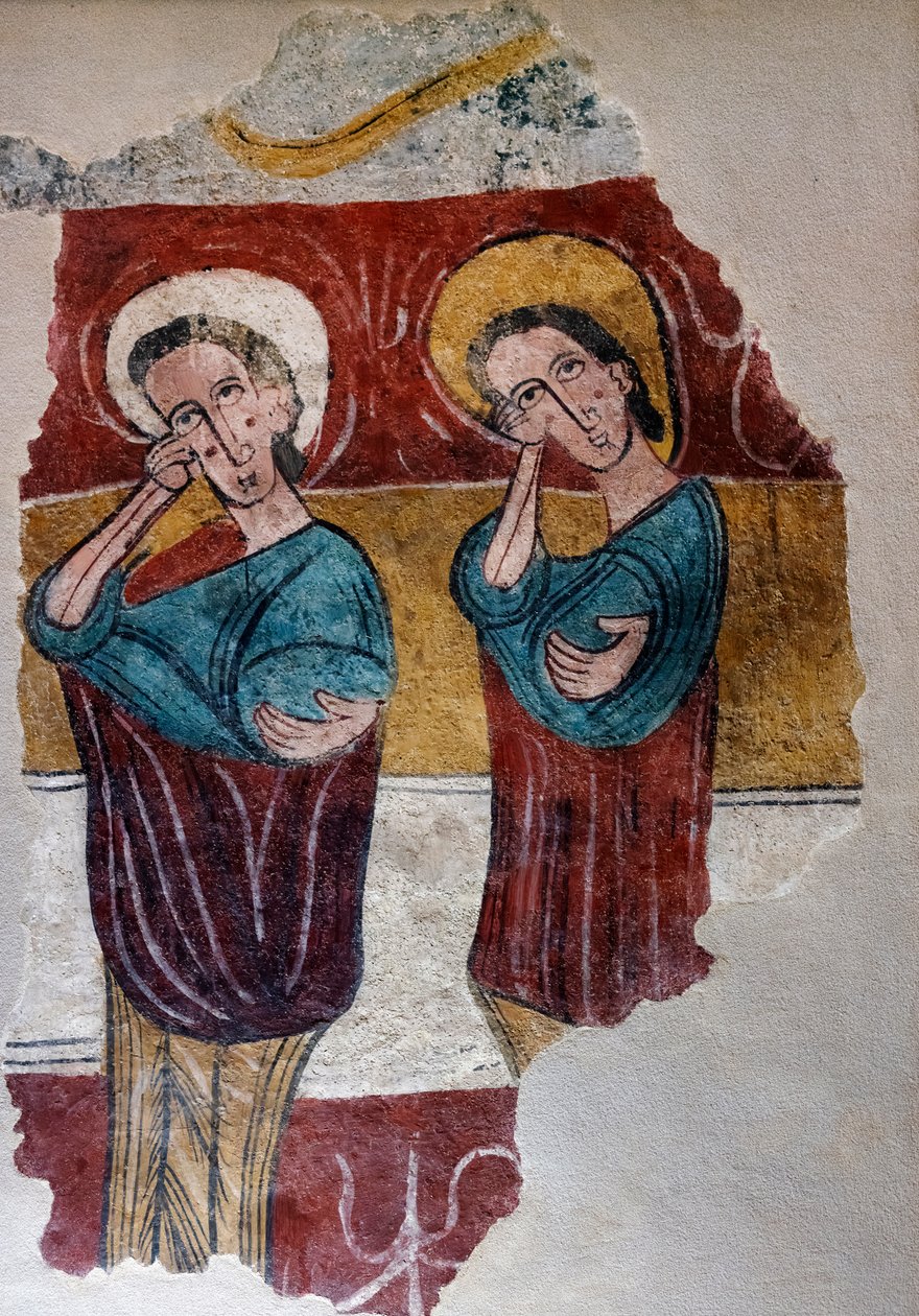 Väggmålning Ursprung kyrka Santa Eulalia de Mérida i Sus