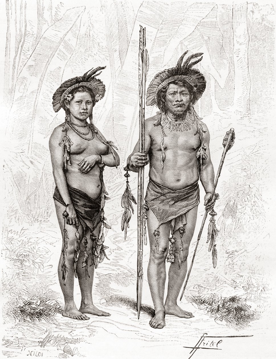 Indianer från Rio Branco, Sydamerika av Spanish School