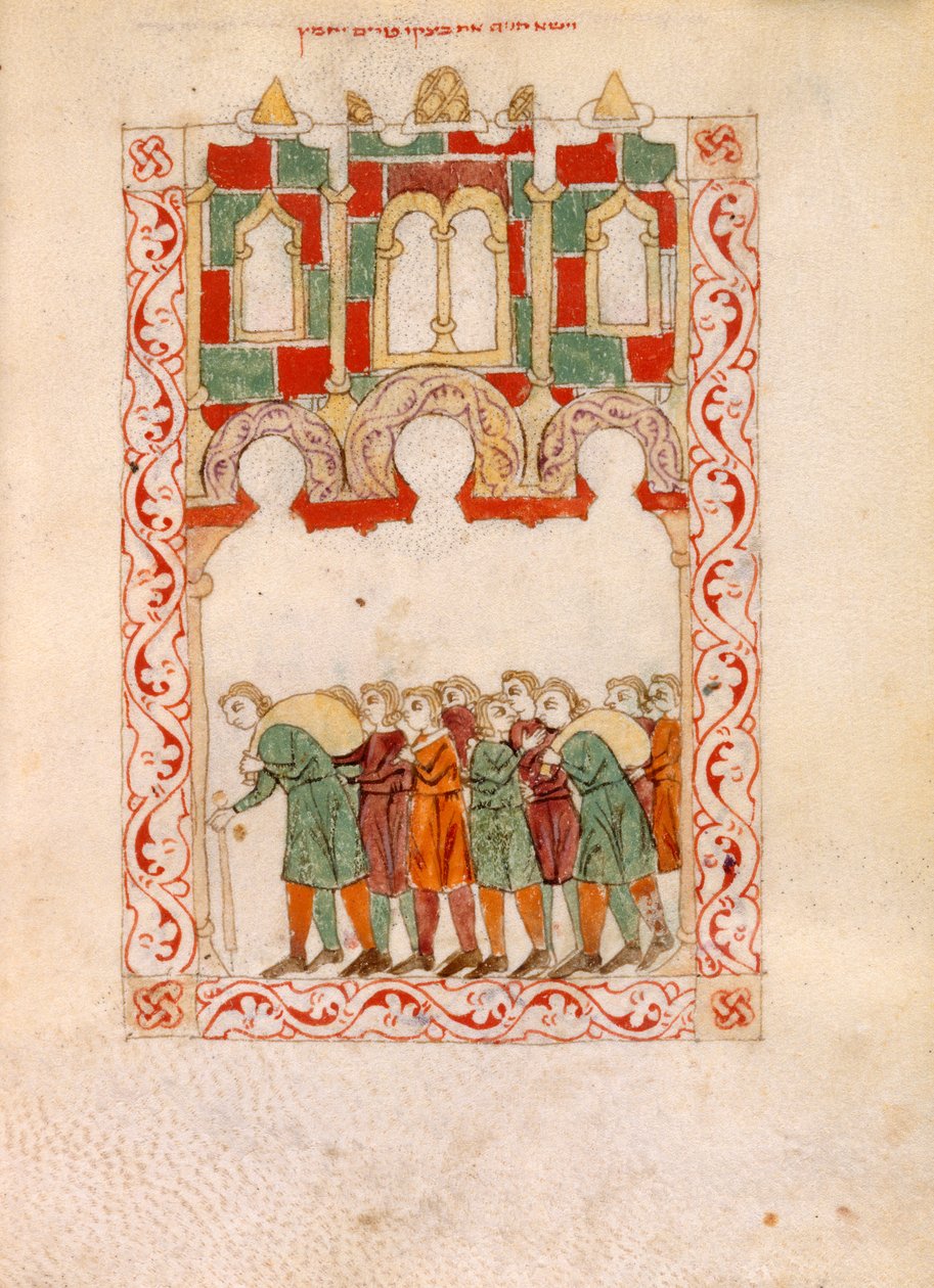 Eller. 2737, fol.83v Scen från Exodus, från 