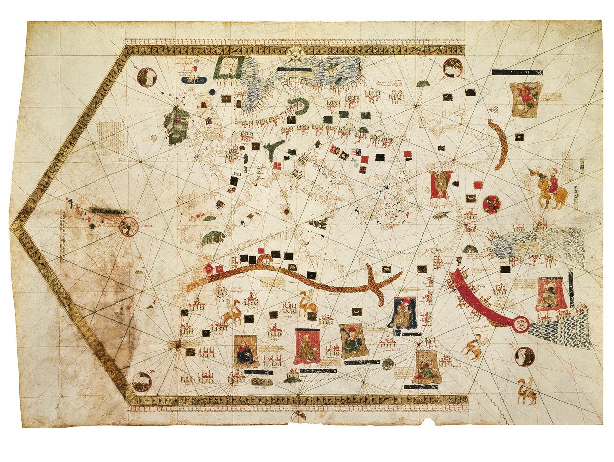 Portolan-diagram över Gabriel de Vallseca av Spanish School
