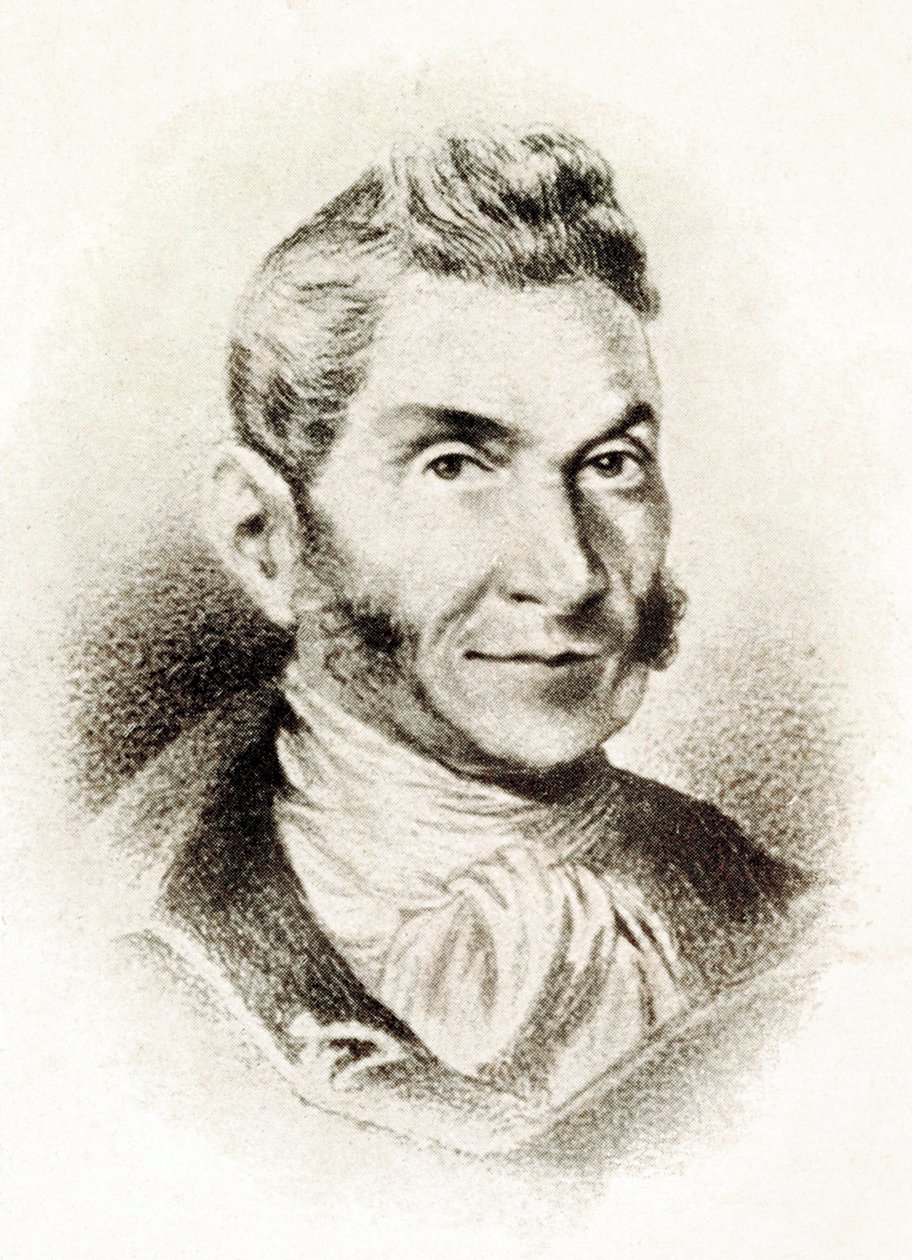 "Porträtt av Bartolome Jose Gallardo Blanco (1776-1852), spansk intellektuell" 1800-talet (litografi) av Spanish School