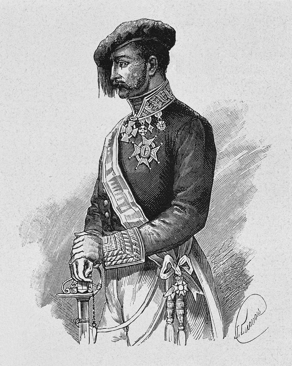 Porträtt av Carlist General Tomas Zumalacarregui (1788-1835) av Spanish School
