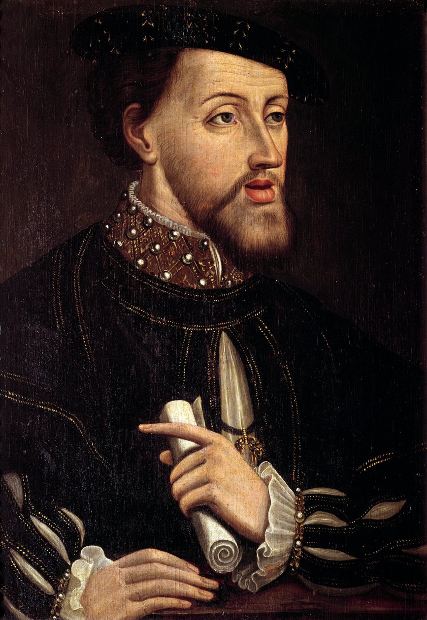 Porträtt av Karl V (1500-1558) kejsare av Tyskland Målning av den spanska skolan. 1500-talet av Spanish School