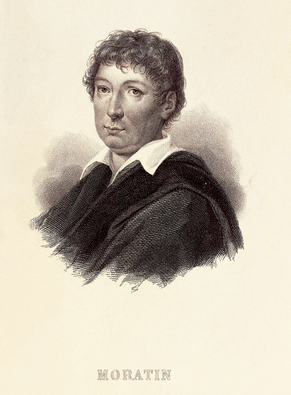 Porträtt av Leandro Fernandez de Moratin (1760-1828), spansk författare. Gravyr 1800-talet. Madrids romantiska museum. av Spanish School