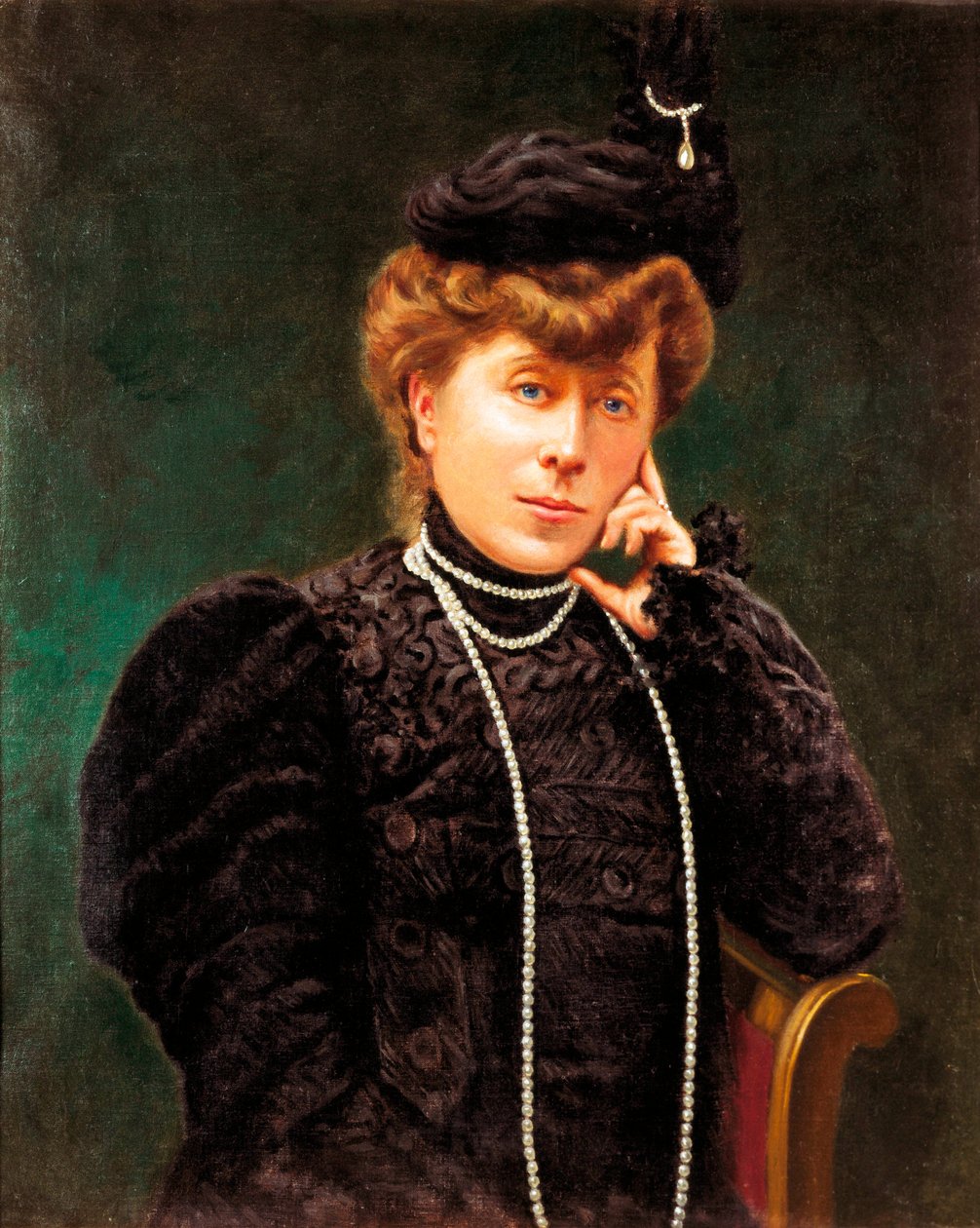 Porträtt av hertiginnan av Maria del Carmen Villahermosa (1815-1905). Anonym målning. Slutet av 1800-talet. av Spanish School