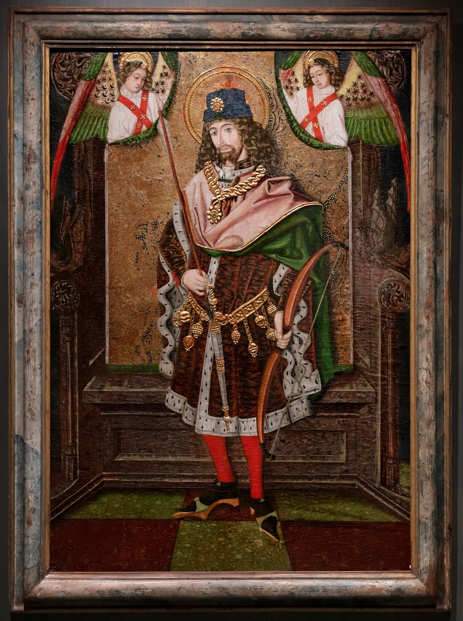 Sankt Sebastian. Ursprung församlingskyrkan i Piedratajada (Zaragoza). 1400-talet (målning) av Spanish School