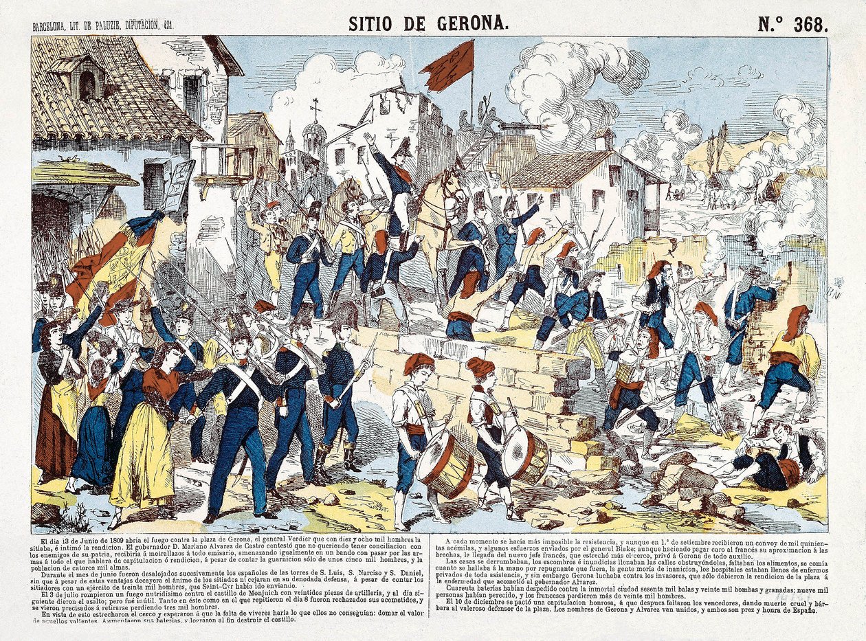 Spanska frihetskriget (1808-1814): belägringen av Girona från juni till december 1809. av Spanish School