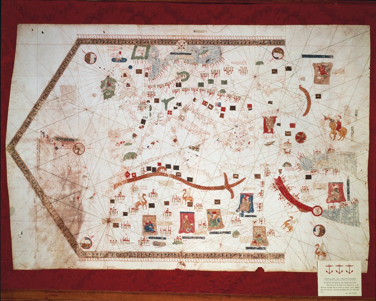 Spanska portolan diagram av Spanish School