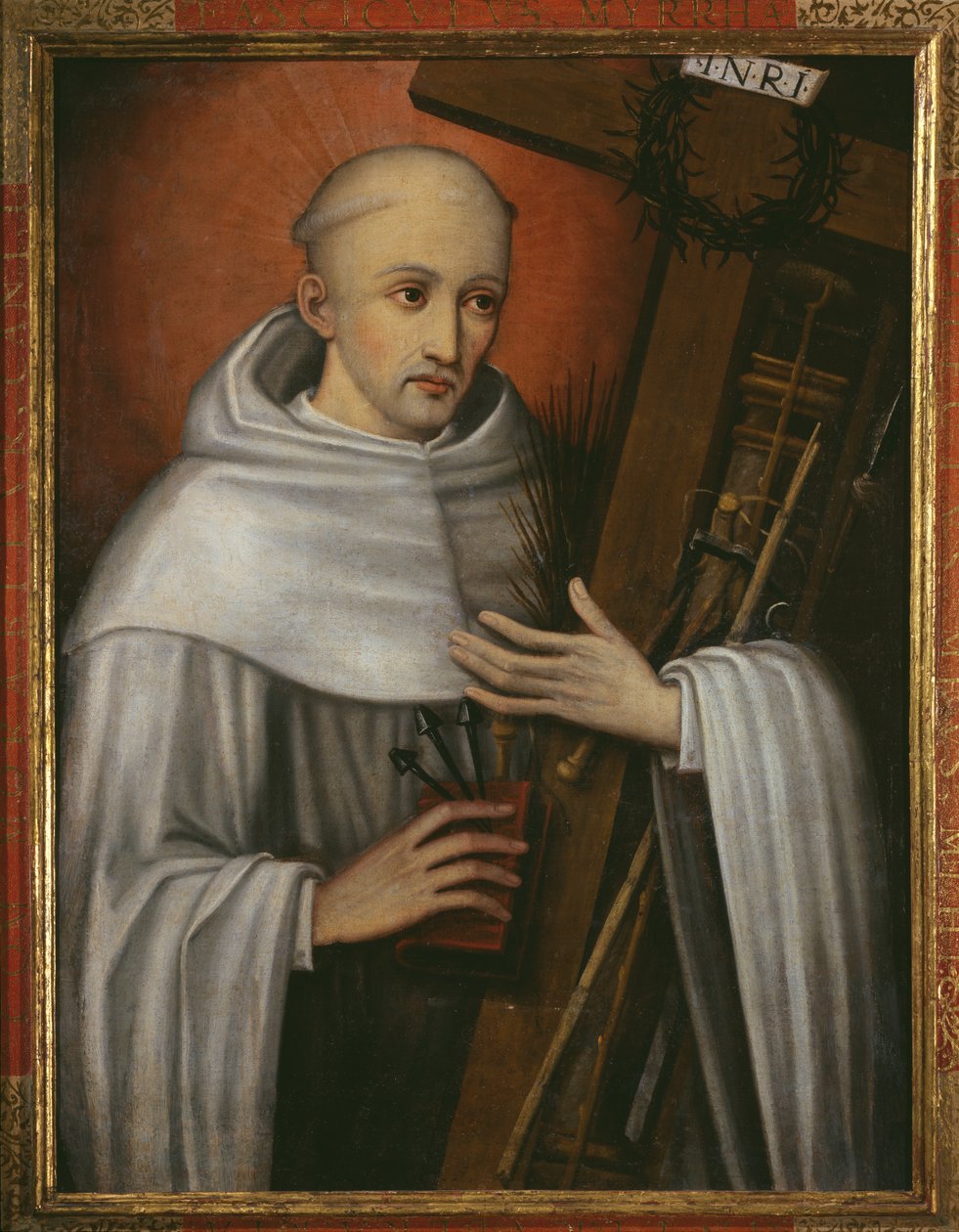 S:t Bernard av Clairvaux bär passionens instrument av Spanish School