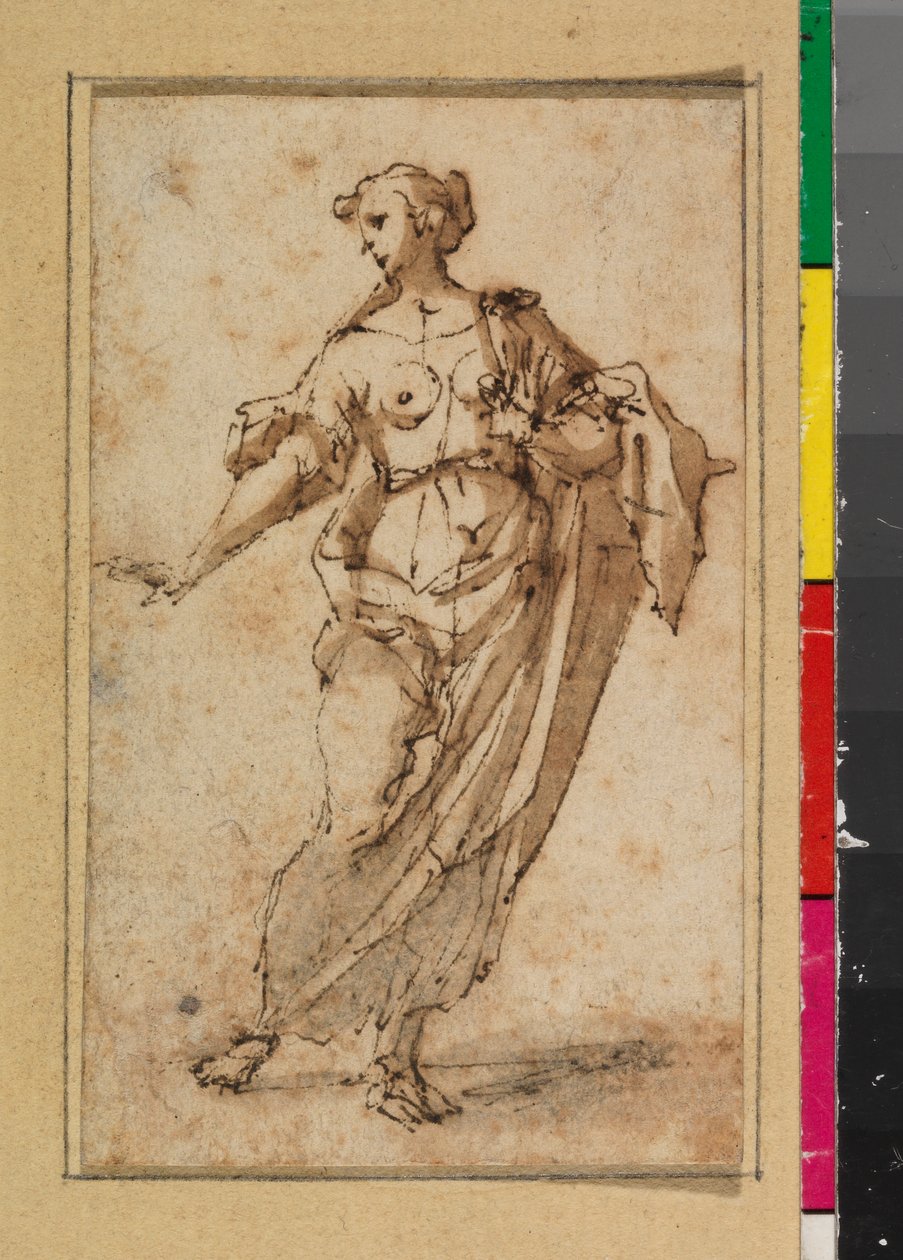 Stående kvinnofigur, 1675-99 av Spanish School