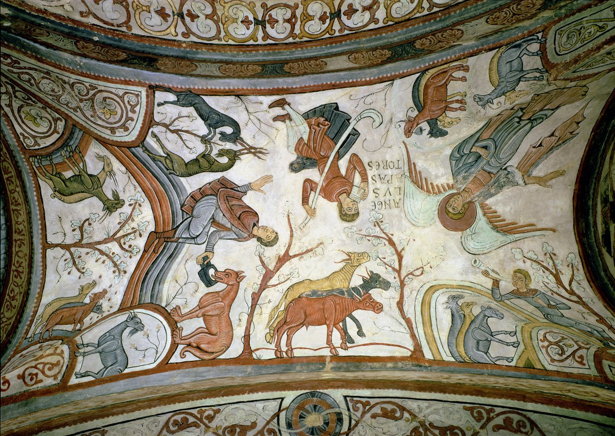 Bebådelsen till herdarna, detalj från valvet i Panteon de los Reyes (Kungarnas Pantheon) av Spanish School
