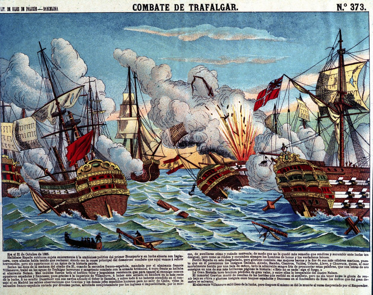 Slaget vid Trafalgar, 21 oktober av Spanish School