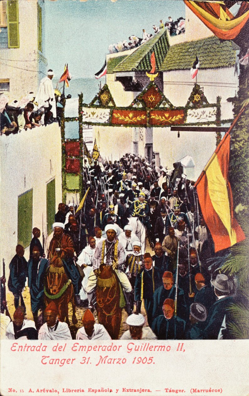 Kaiser Wilhelm II:s (1859-1941) intåg i Tanger, 31 mars 1905 av Spanish School