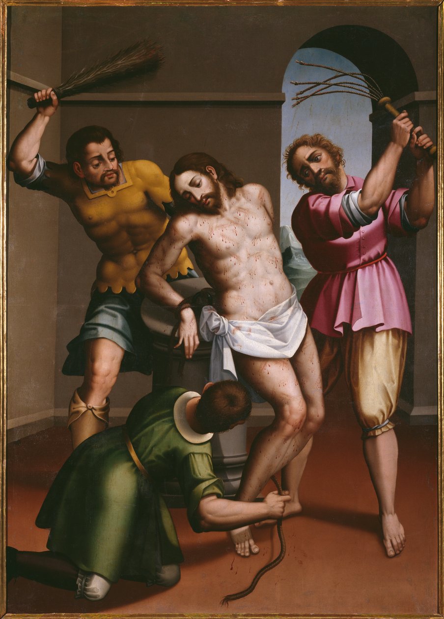Kristi flagellation av Spanish School