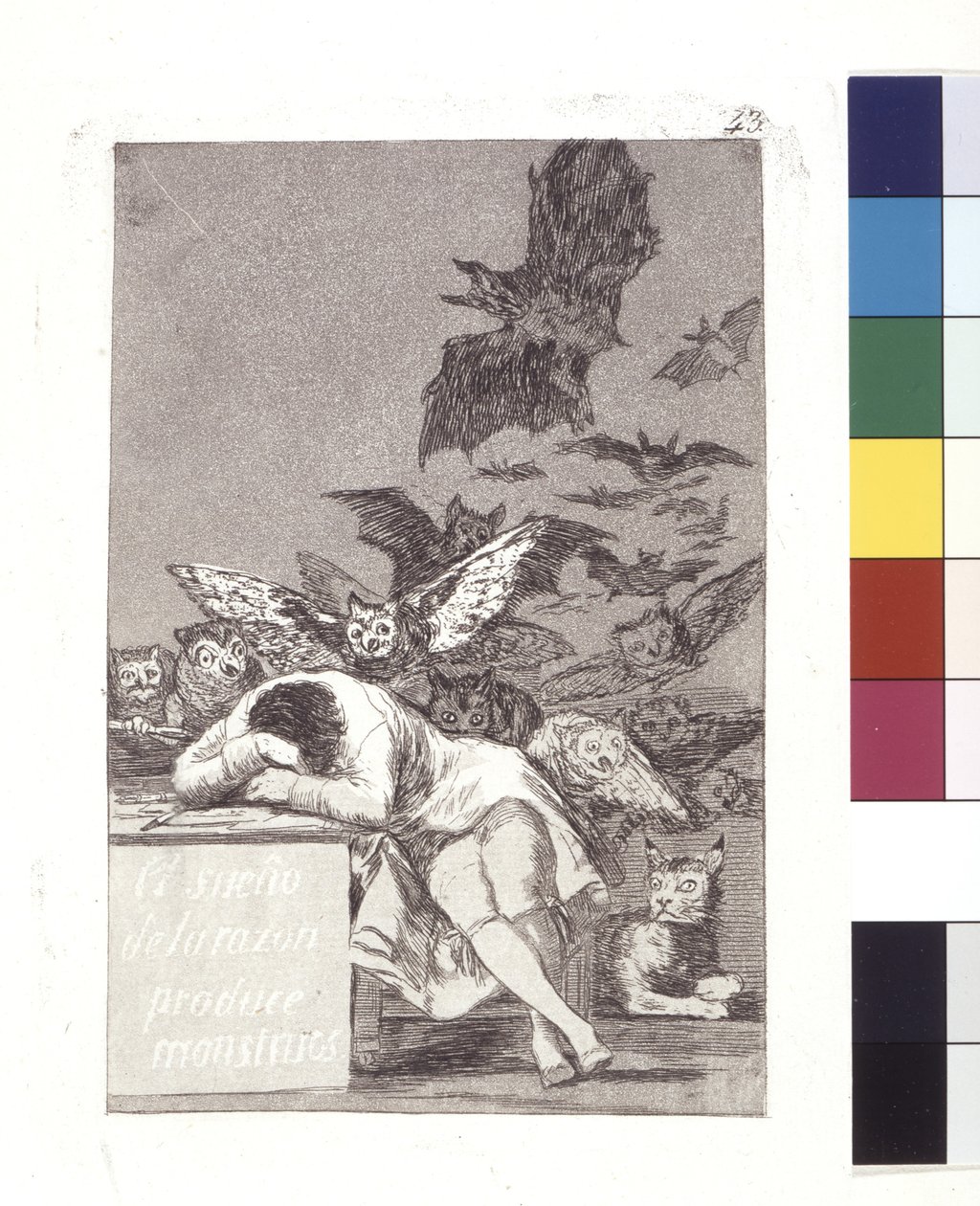 The Sleep Of Reason producerar monster (etsning och akvatint) av Spanish School