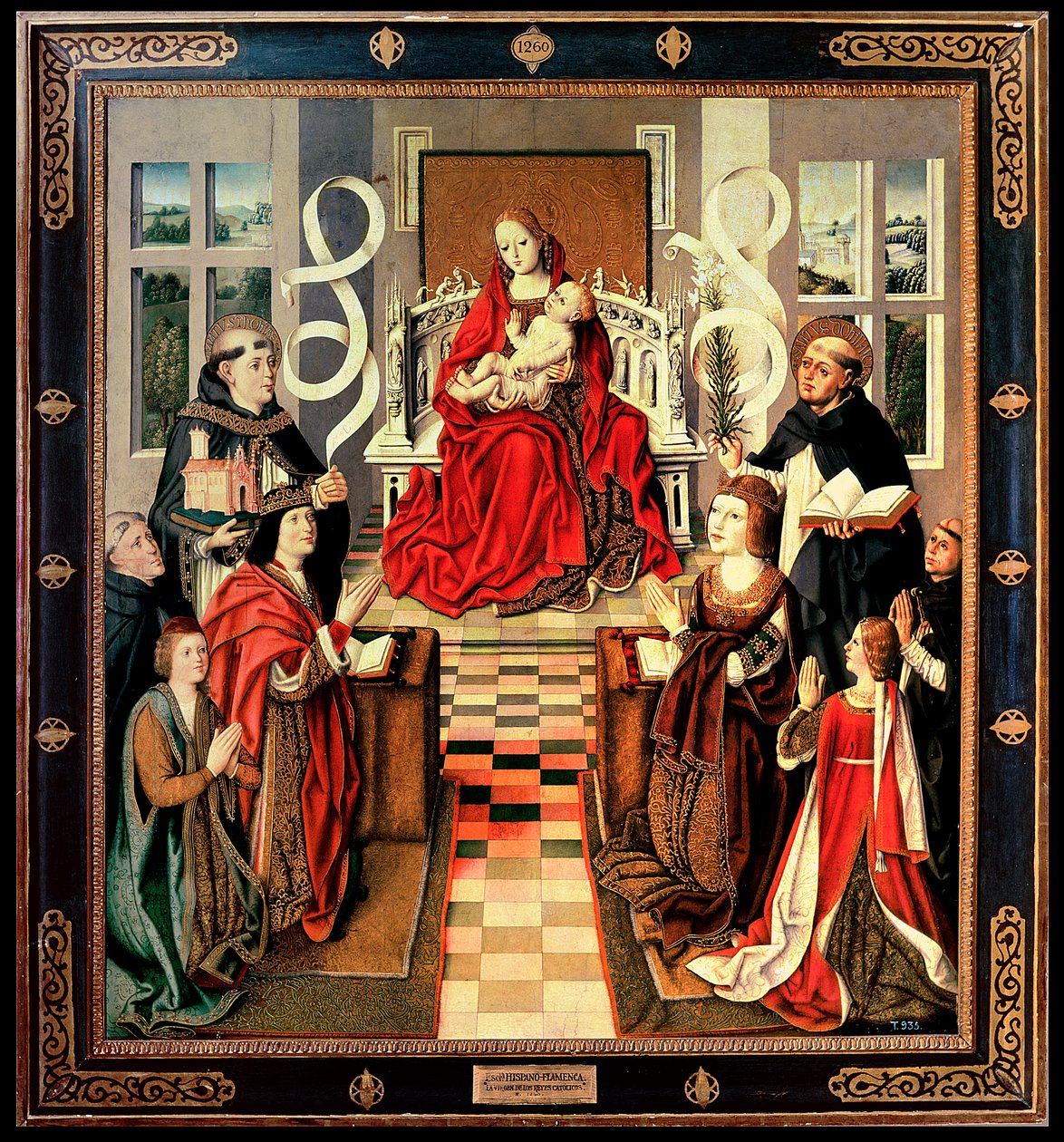 The Virgin of the Catholic Kings, ca 1490 (olja på panel) (se 161527 och 3947 för detaljer) av Spanish School