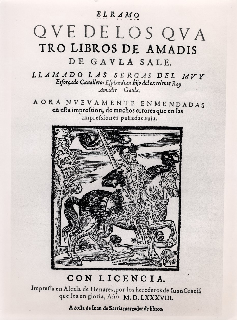 Titelsidan för Amadis de Gaula, 1588 av Spanish School