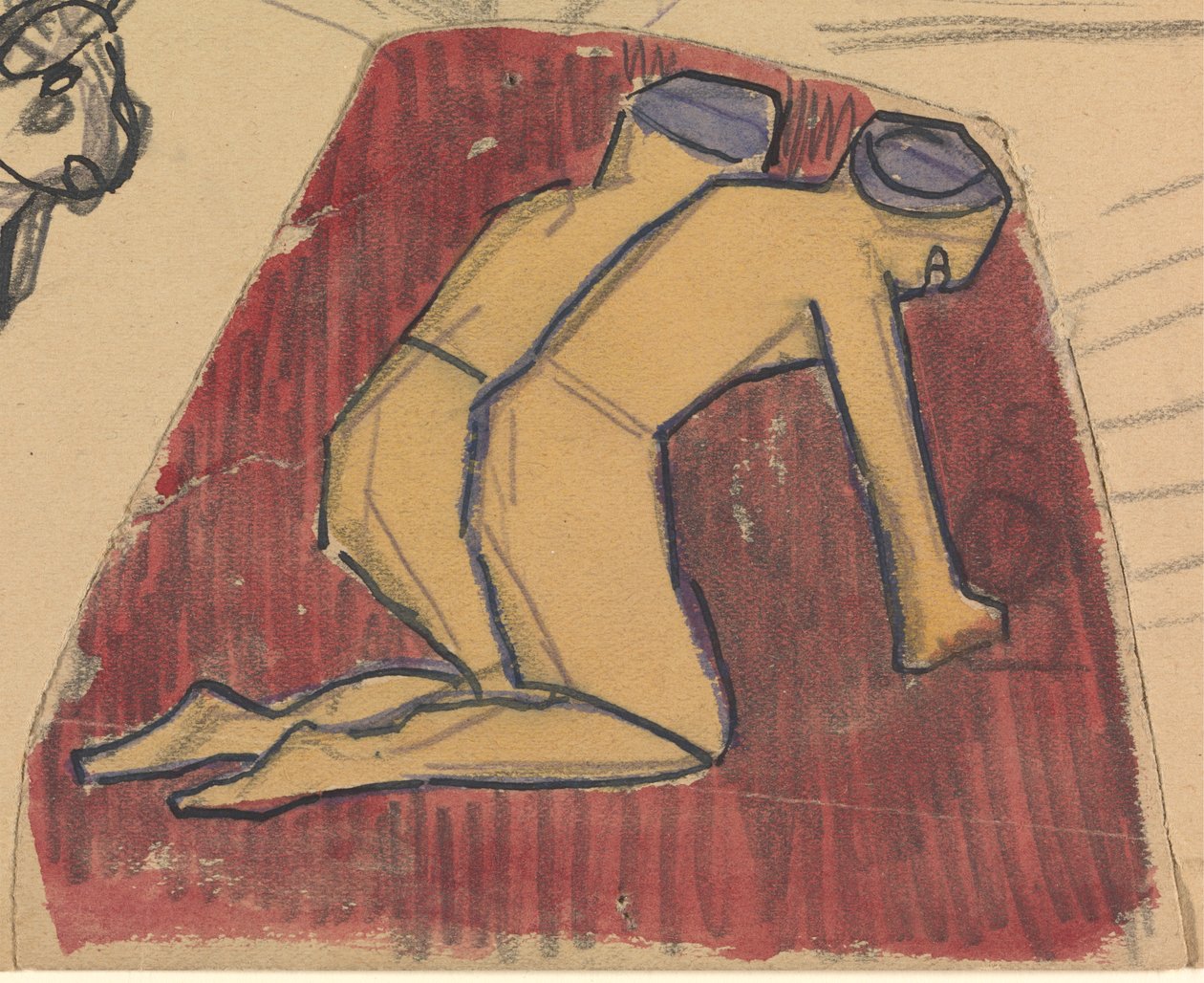 Gyllene kalvens grotta: knästående figurer av Spencer Frederick Gore