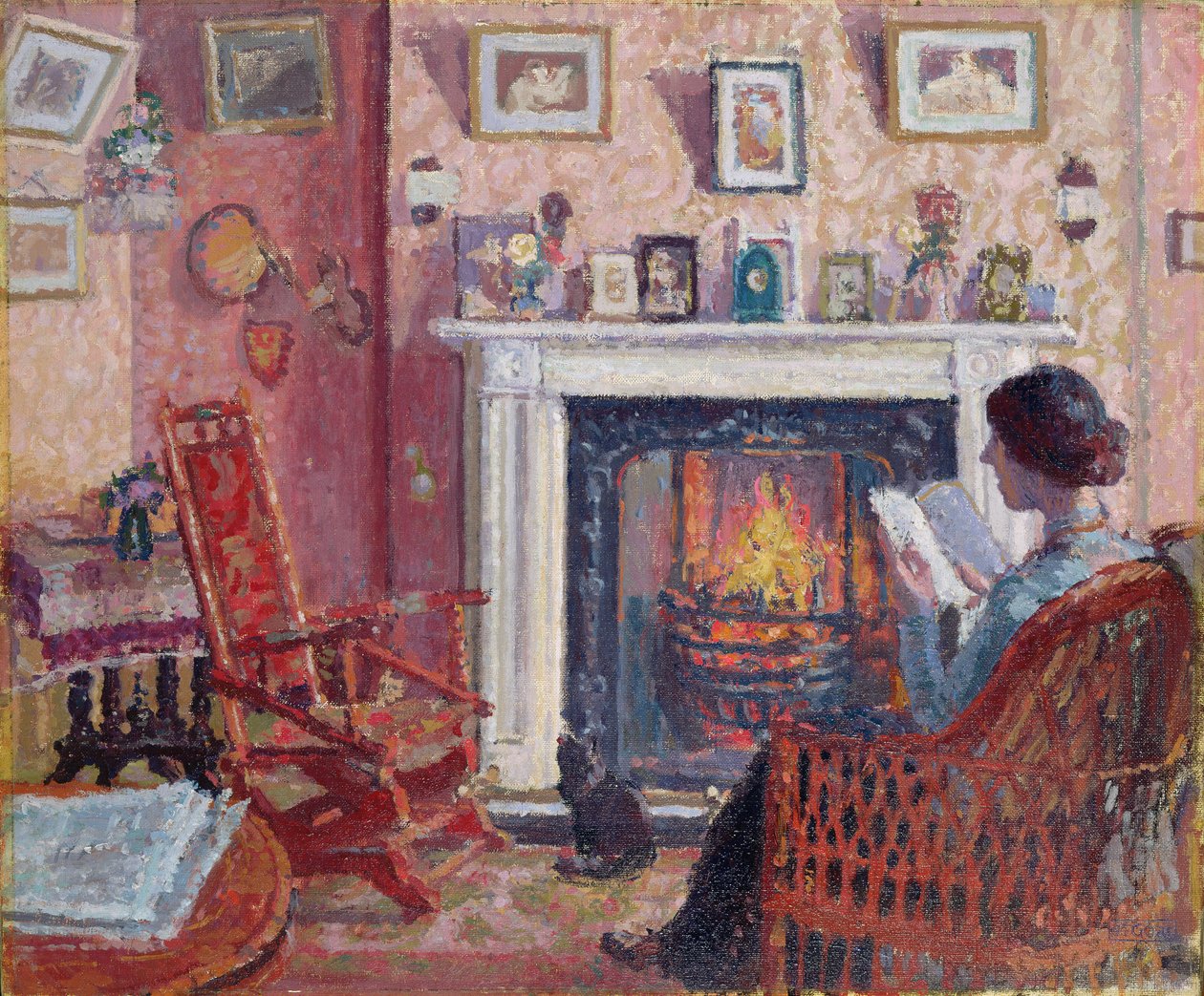 Interiör, 31 Mornington Crescent (olja på duk) av Spencer Frederick Gore