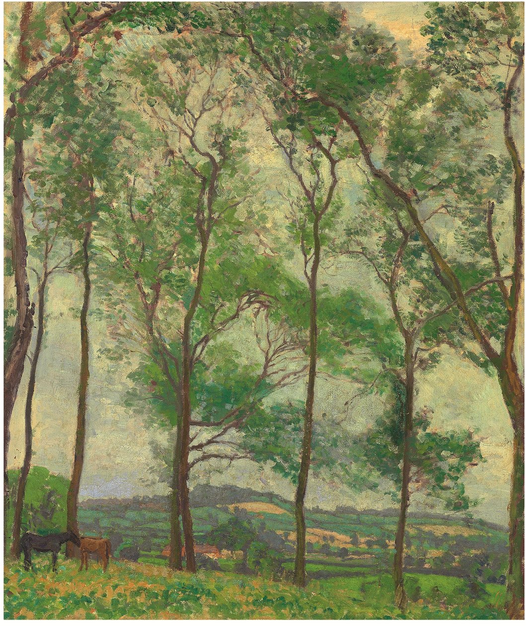 Somerset Landscape, nära Applehayes, ca 1910 (olja på duk) av Spencer Frederick Gore